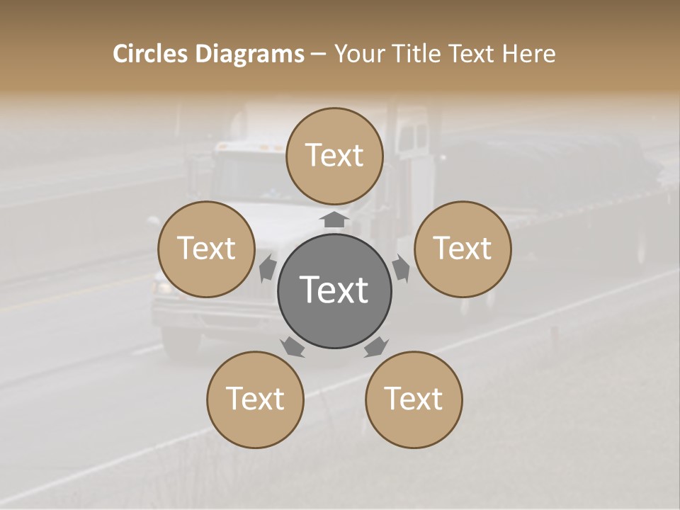 Semi Truck On The High Way With Space For Copy PowerPoint Template