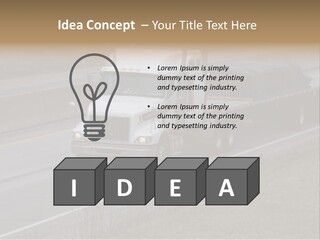 Semi Truck On The High Way With Space For Copy PowerPoint Template
