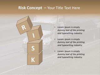 Semi Truck On The High Way With Space For Copy PowerPoint Template