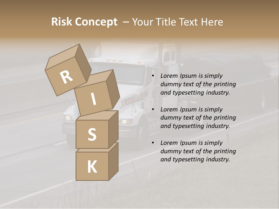 Semi Truck On The High Way With Space For Copy PowerPoint Template