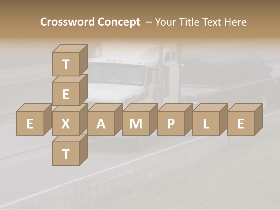 Semi Truck On The High Way With Space For Copy PowerPoint Template