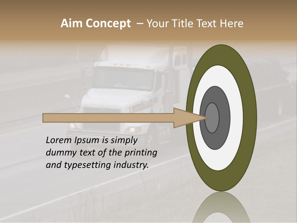 Semi Truck On The High Way With Space For Copy PowerPoint Template