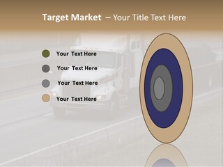 Semi Truck On The High Way With Space For Copy PowerPoint Template