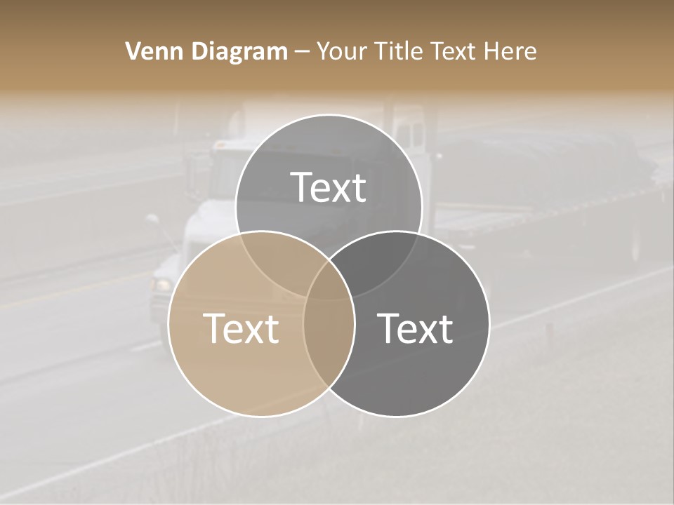 Semi Truck On The High Way With Space For Copy PowerPoint Template