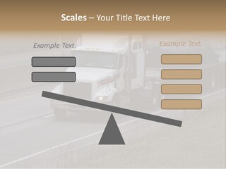 Semi Truck On The High Way With Space For Copy PowerPoint Template
