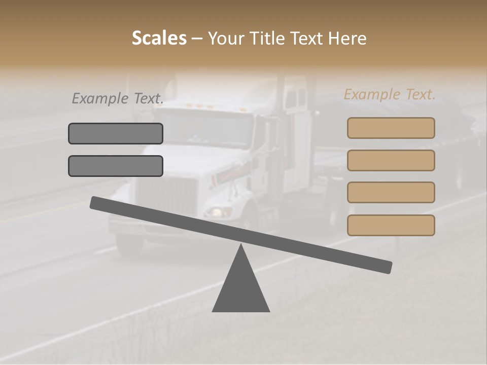 Semi Truck On The High Way With Space For Copy PowerPoint Template