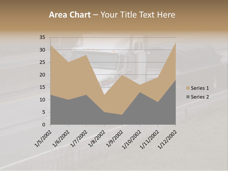 Semi Truck On The High Way With Space For Copy PowerPoint Template