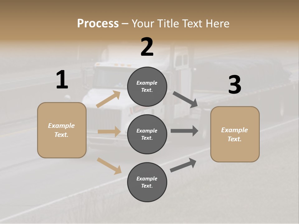 Semi Truck On The High Way With Space For Copy PowerPoint Template