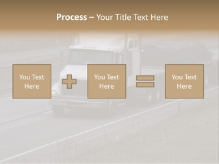 Semi Truck On The High Way With Space For Copy PowerPoint Template
