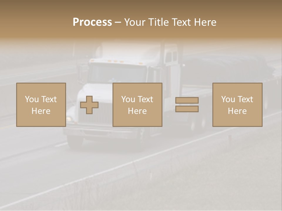 Semi Truck On The High Way With Space For Copy PowerPoint Template