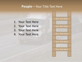 Semi Truck On The High Way With Space For Copy PowerPoint Template