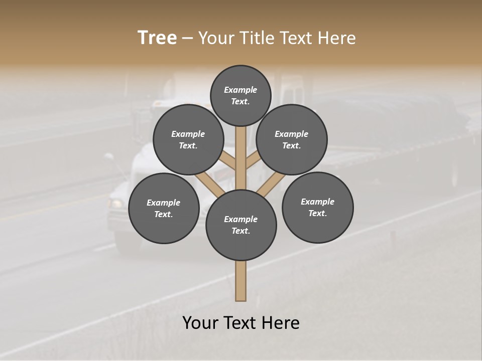 Semi Truck On The High Way With Space For Copy PowerPoint Template