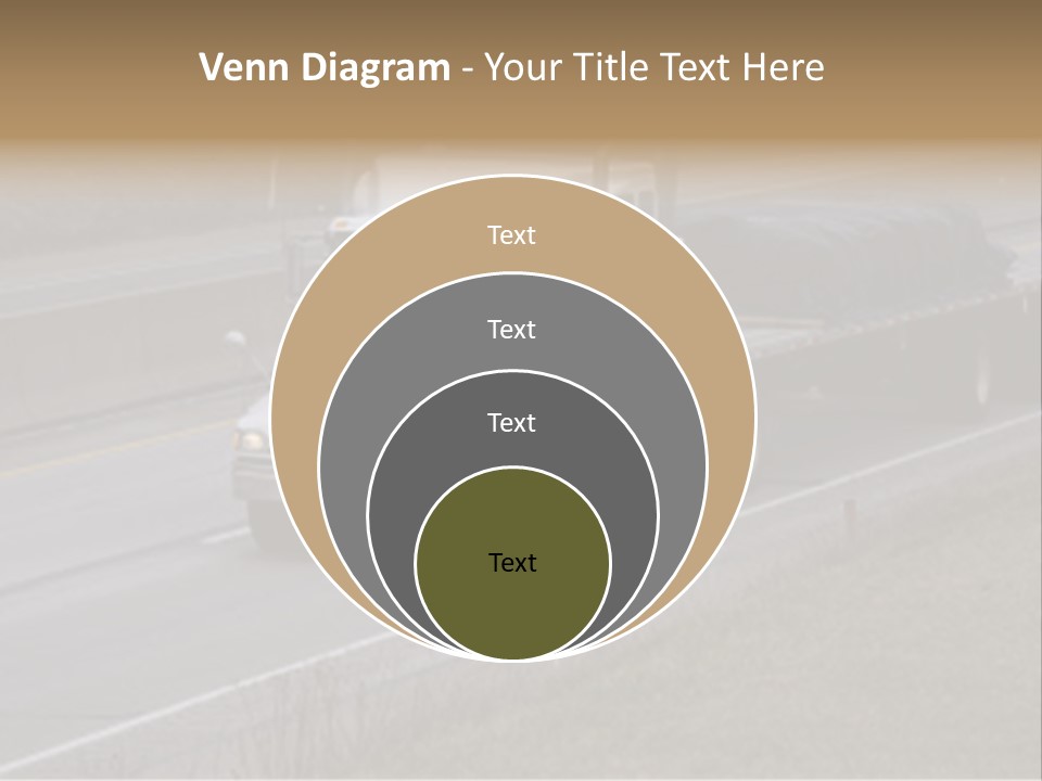 Semi Truck On The High Way With Space For Copy PowerPoint Template