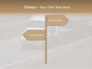 Semi Truck On The High Way With Space For Copy PowerPoint Template