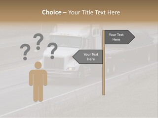 Semi Truck On The High Way With Space For Copy PowerPoint Template