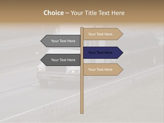 Semi Truck On The High Way With Space For Copy PowerPoint Template