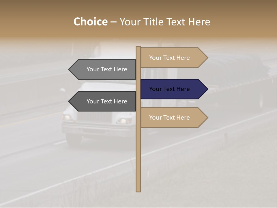 Semi Truck On The High Way With Space For Copy PowerPoint Template