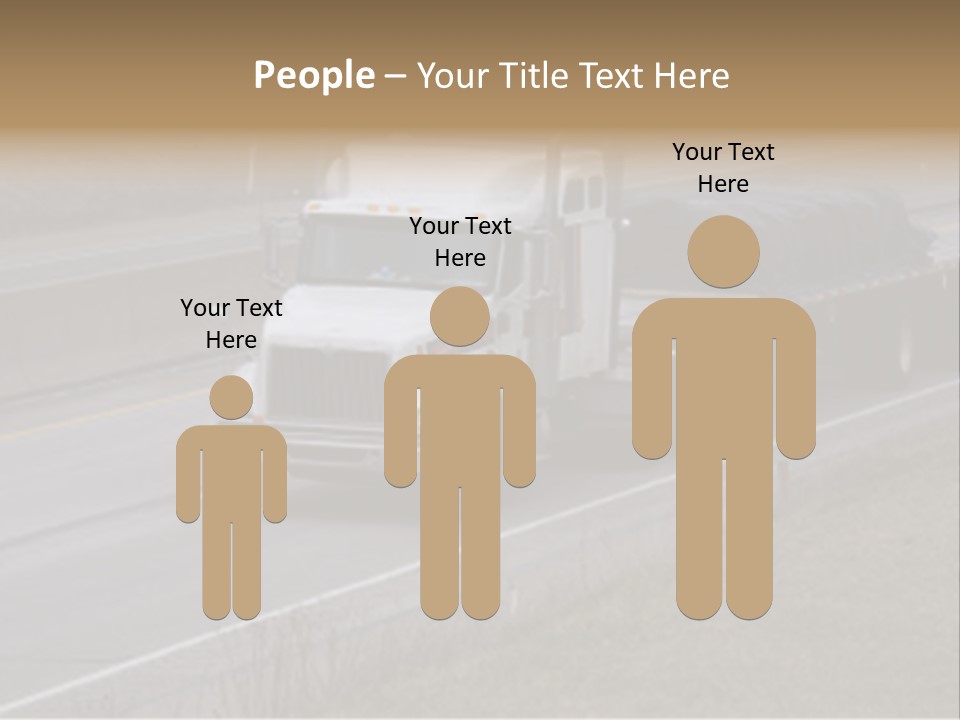 Semi Truck On The High Way With Space For Copy PowerPoint Template