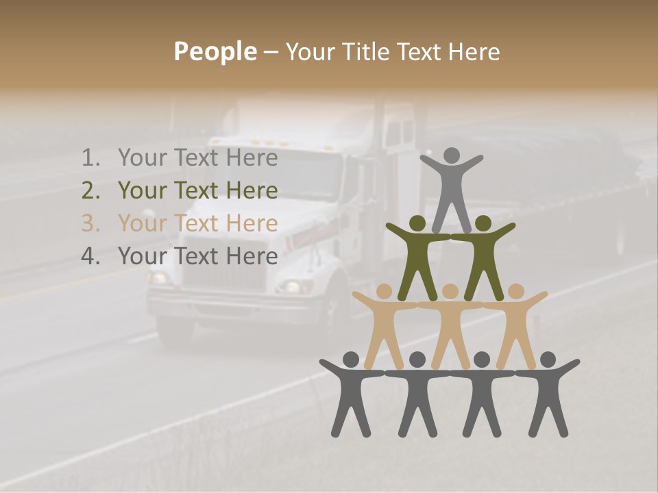 Semi Truck On The High Way With Space For Copy PowerPoint Template