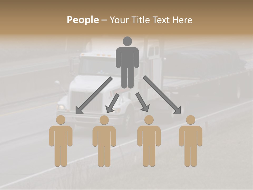 Semi Truck On The High Way With Space For Copy PowerPoint Template