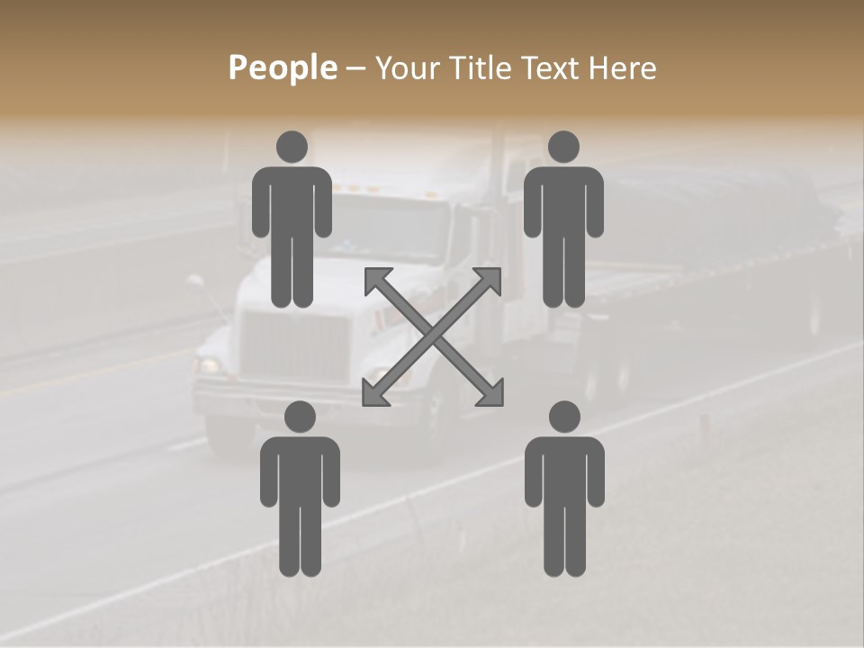 Semi Truck On The High Way With Space For Copy PowerPoint Template