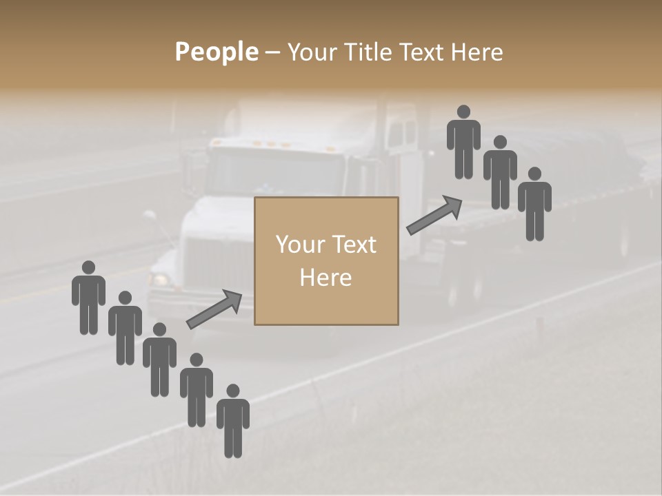 Semi Truck On The High Way With Space For Copy PowerPoint Template