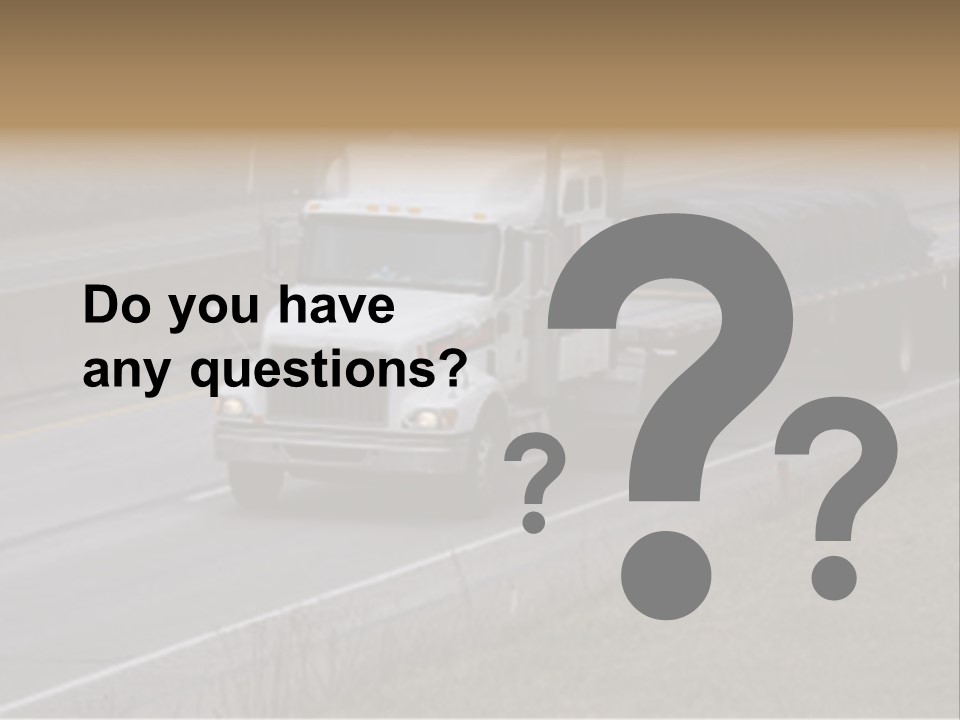 Semi Truck On The High Way With Space For Copy PowerPoint Template