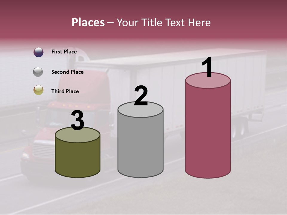 Passing Trucks On The Highway PowerPoint Template