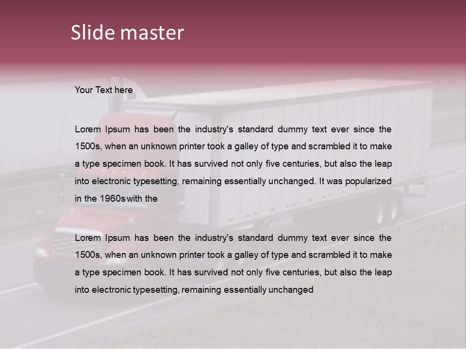 Passing Trucks On The Highway PowerPoint Template