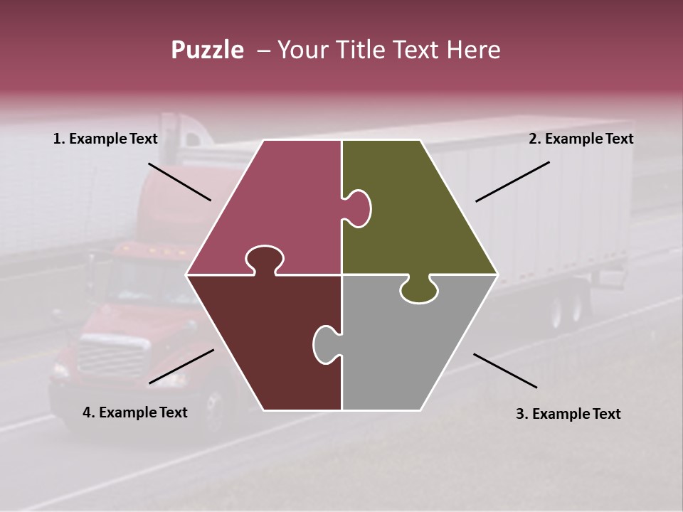 Passing Trucks On The Highway PowerPoint Template