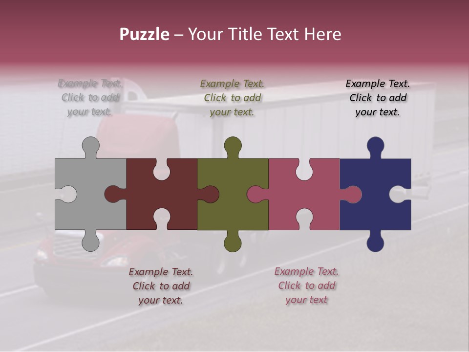 Passing Trucks On The Highway PowerPoint Template