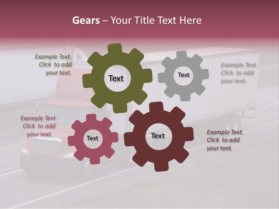 Passing Trucks On The Highway PowerPoint Template
