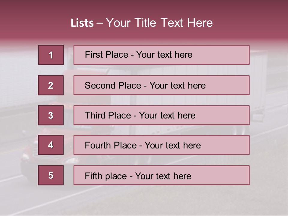 Passing Trucks On The Highway PowerPoint Template