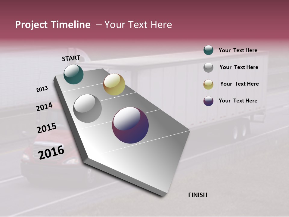 Passing Trucks On The Highway PowerPoint Template