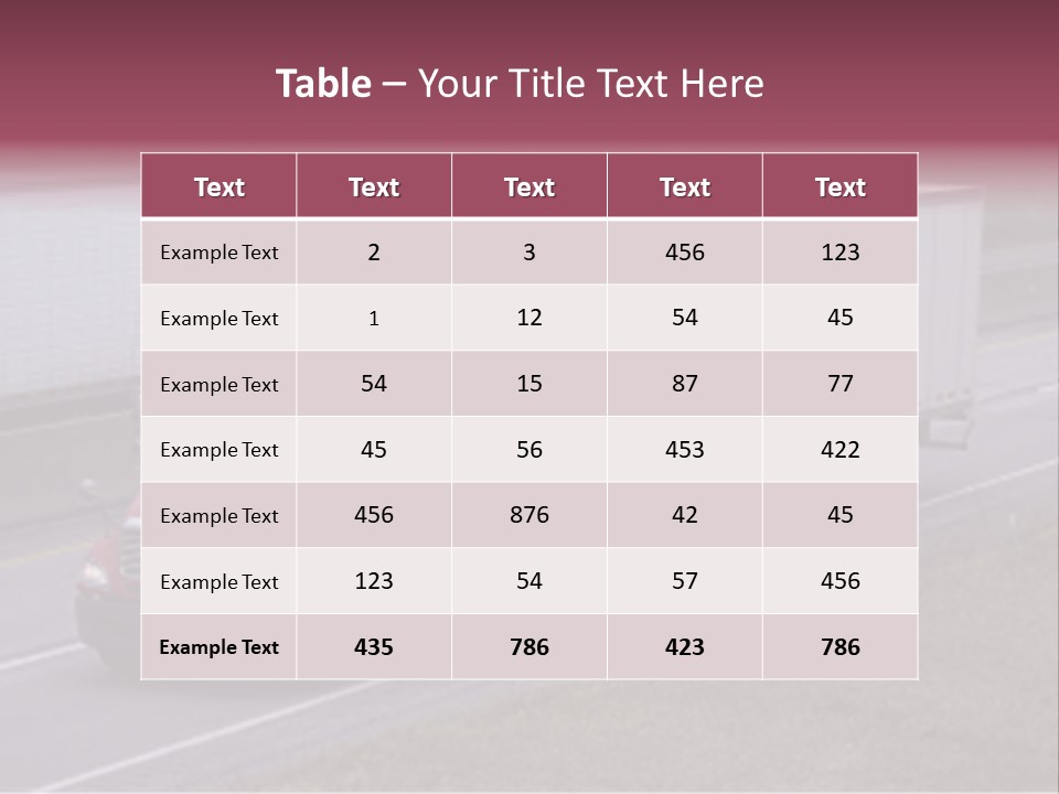 Passing Trucks On The Highway PowerPoint Template