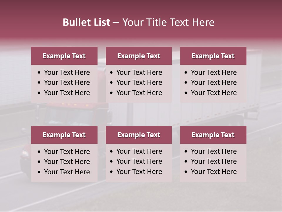 Passing Trucks On The Highway PowerPoint Template