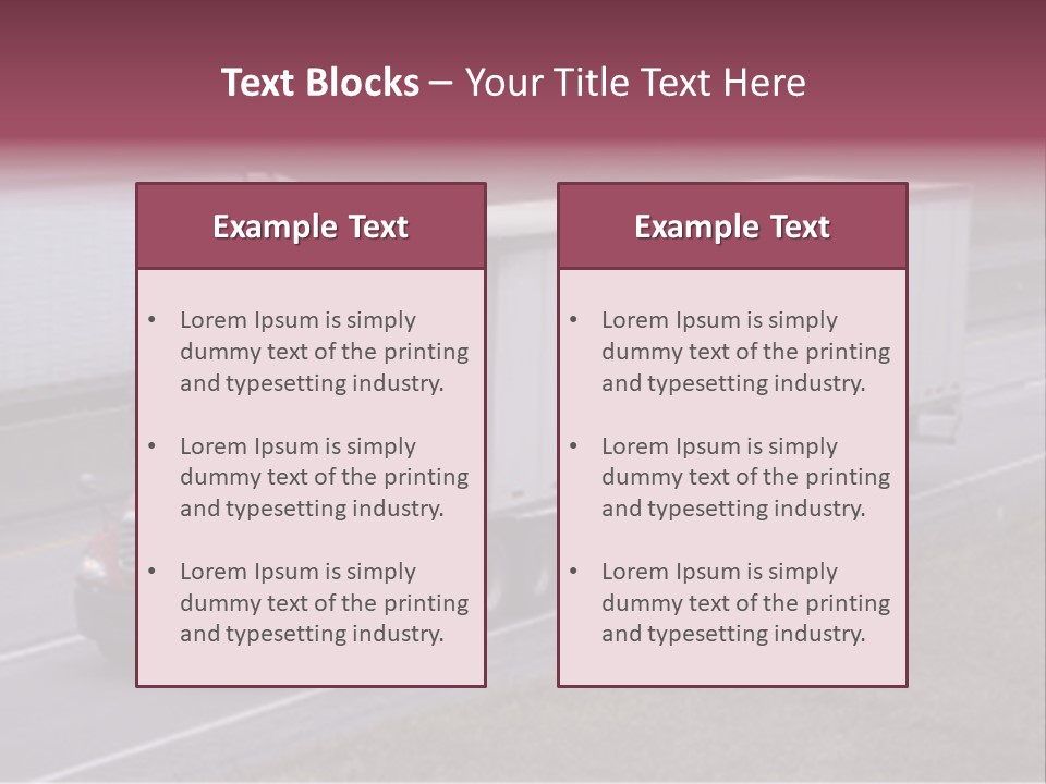 Passing Trucks On The Highway PowerPoint Template