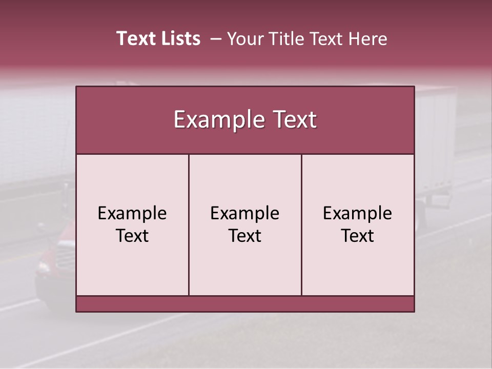 Passing Trucks On The Highway PowerPoint Template