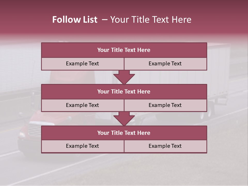 Passing Trucks On The Highway PowerPoint Template