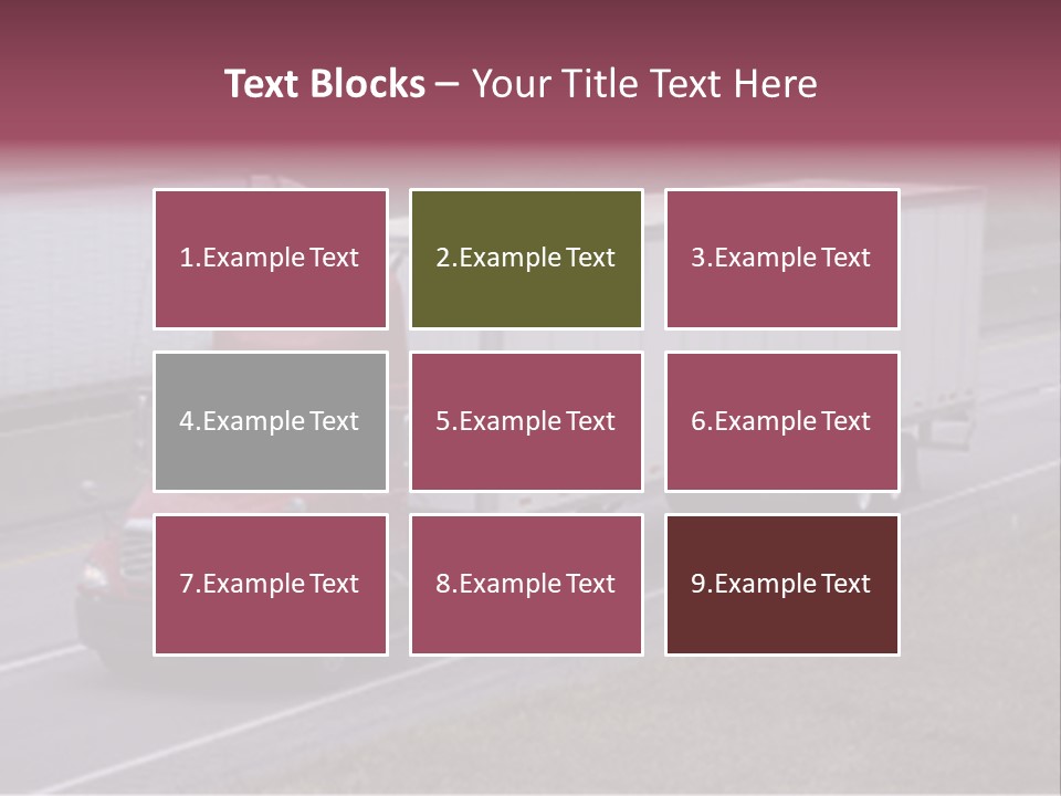Passing Trucks On The Highway PowerPoint Template