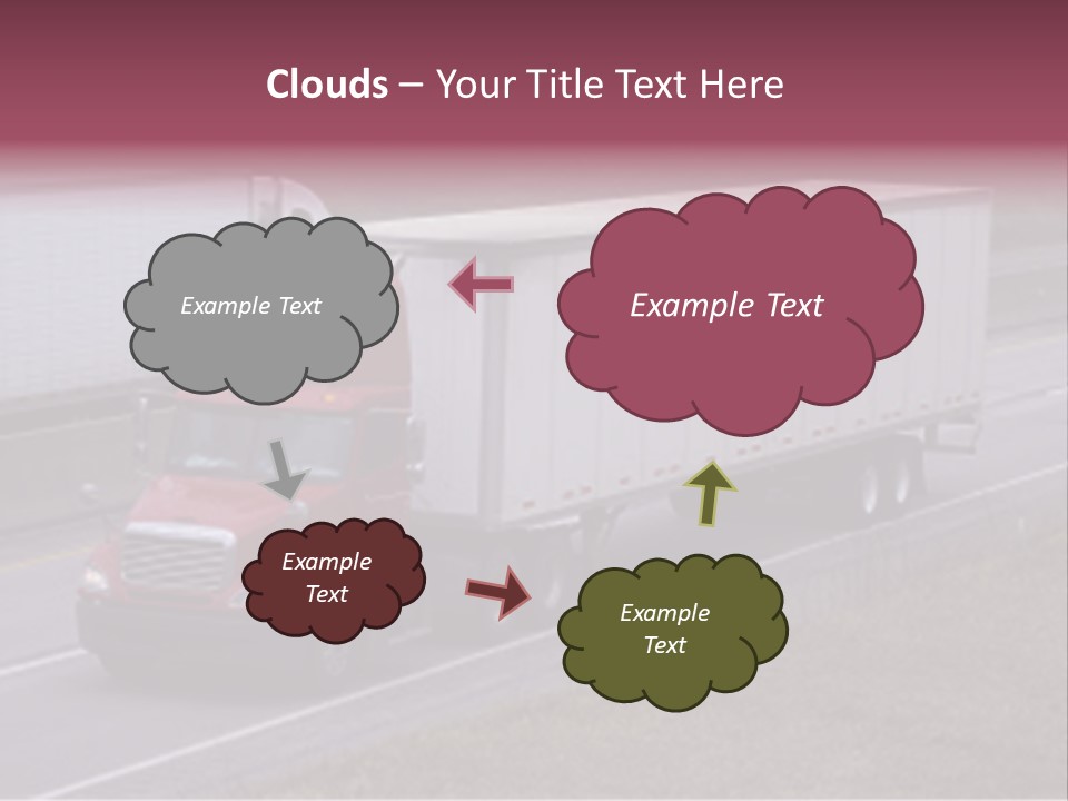 Passing Trucks On The Highway PowerPoint Template