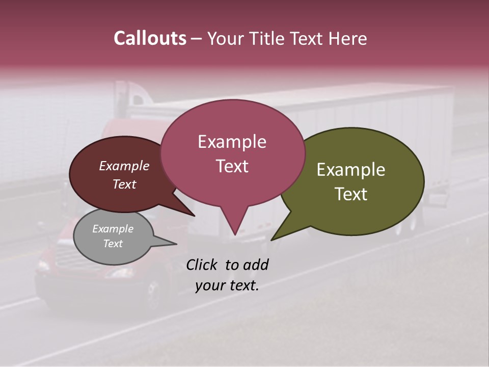 Passing Trucks On The Highway PowerPoint Template