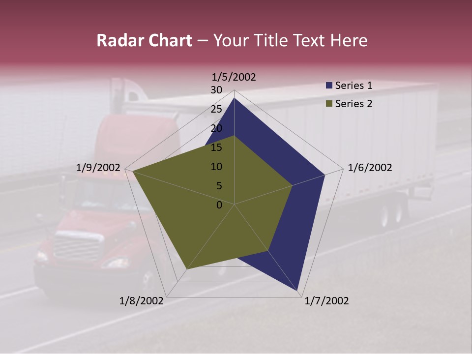 Passing Trucks On The Highway PowerPoint Template