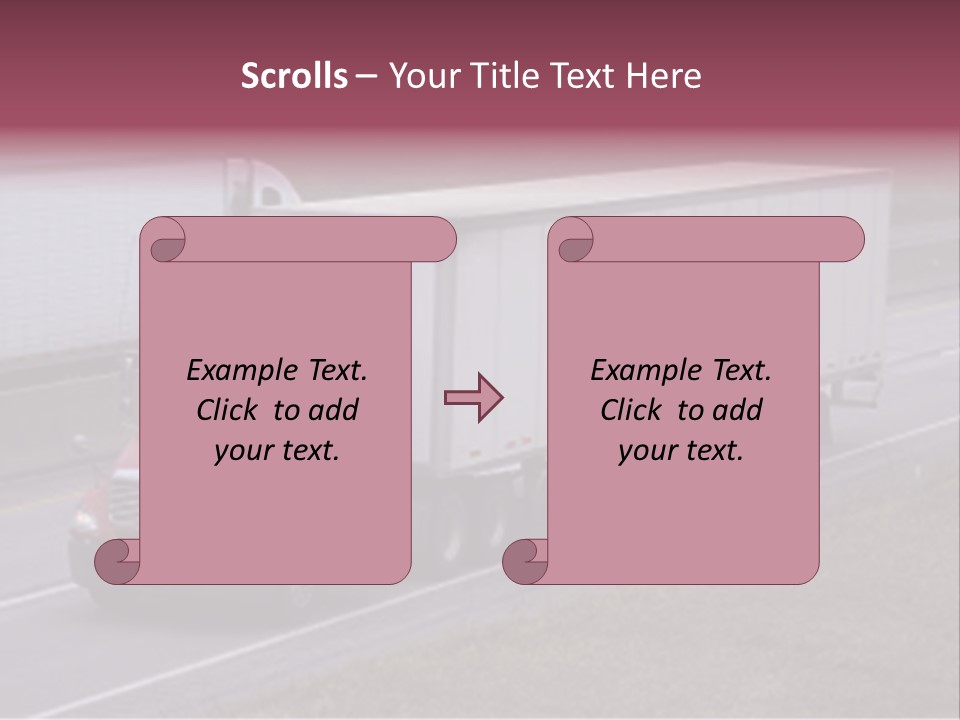 Passing Trucks On The Highway PowerPoint Template