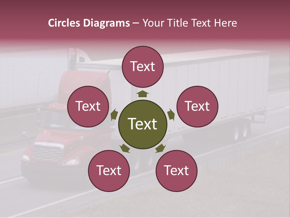 Passing Trucks On The Highway PowerPoint Template
