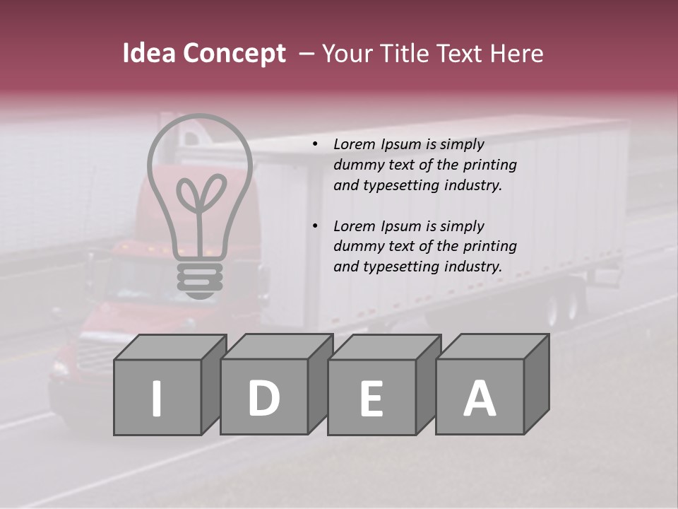 Passing Trucks On The Highway PowerPoint Template