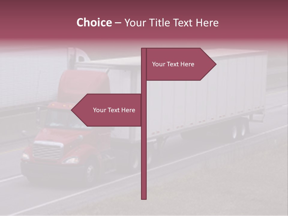Passing Trucks On The Highway PowerPoint Template