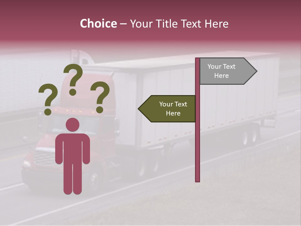 Passing Trucks On The Highway PowerPoint Template