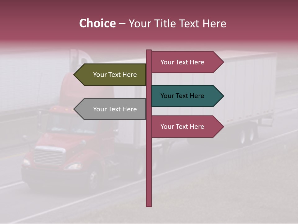 Passing Trucks On The Highway PowerPoint Template