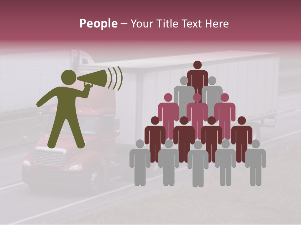 Passing Trucks On The Highway PowerPoint Template